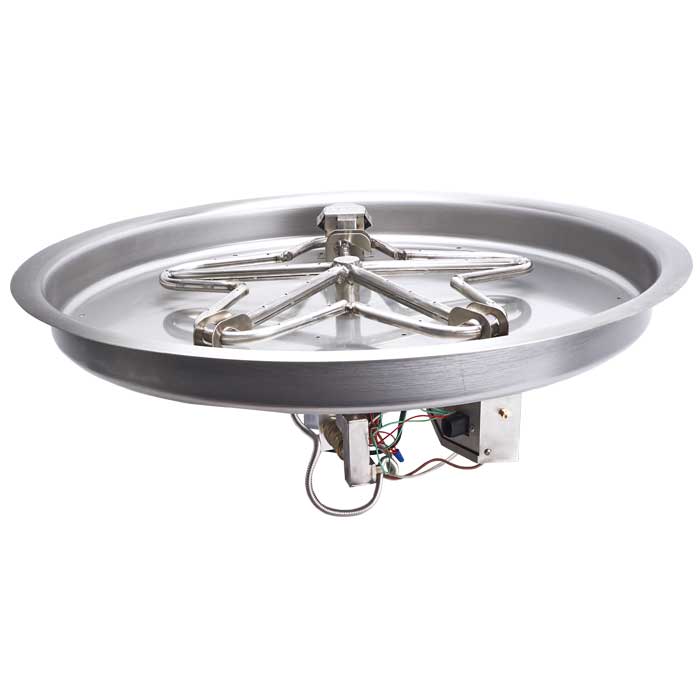 HPC Penta 37" Round Bowl Fire Pit Insert | Welded gas fitting for strength