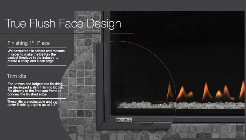 Montigo Delray 48" Modern Linear Full Load Gas Fireplace - DISPLAY MODEL - View 2