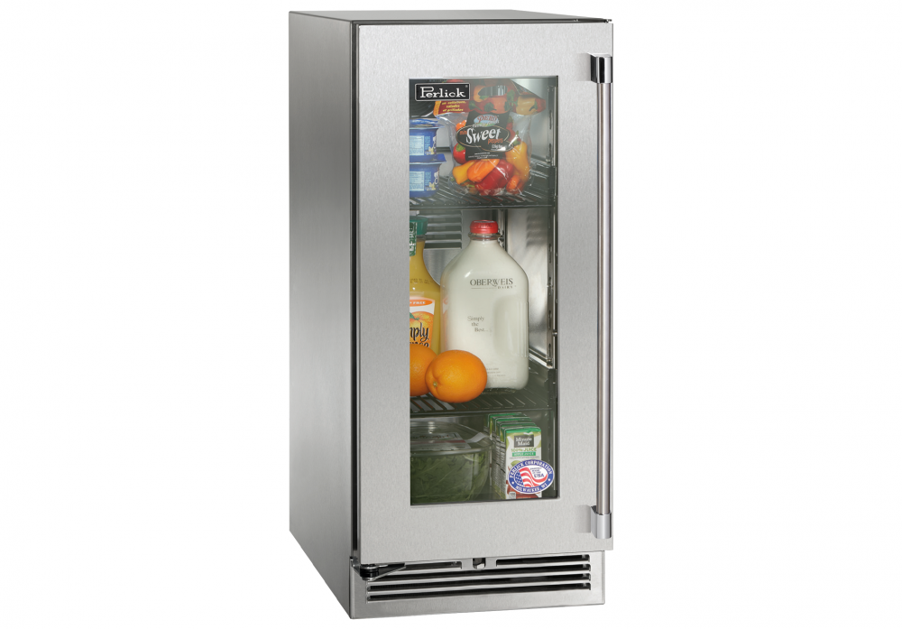 Perlick Signature Series Indoor Undercounter Refrigerator - 15" Undercounter Refrigeration for Indoor Use with Glass Door