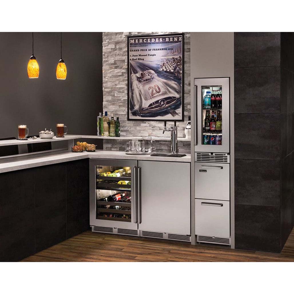 Perlick Signature Series Indoor Beverage Dispenser - 24" Double Tap with 6000K white LED task lighting