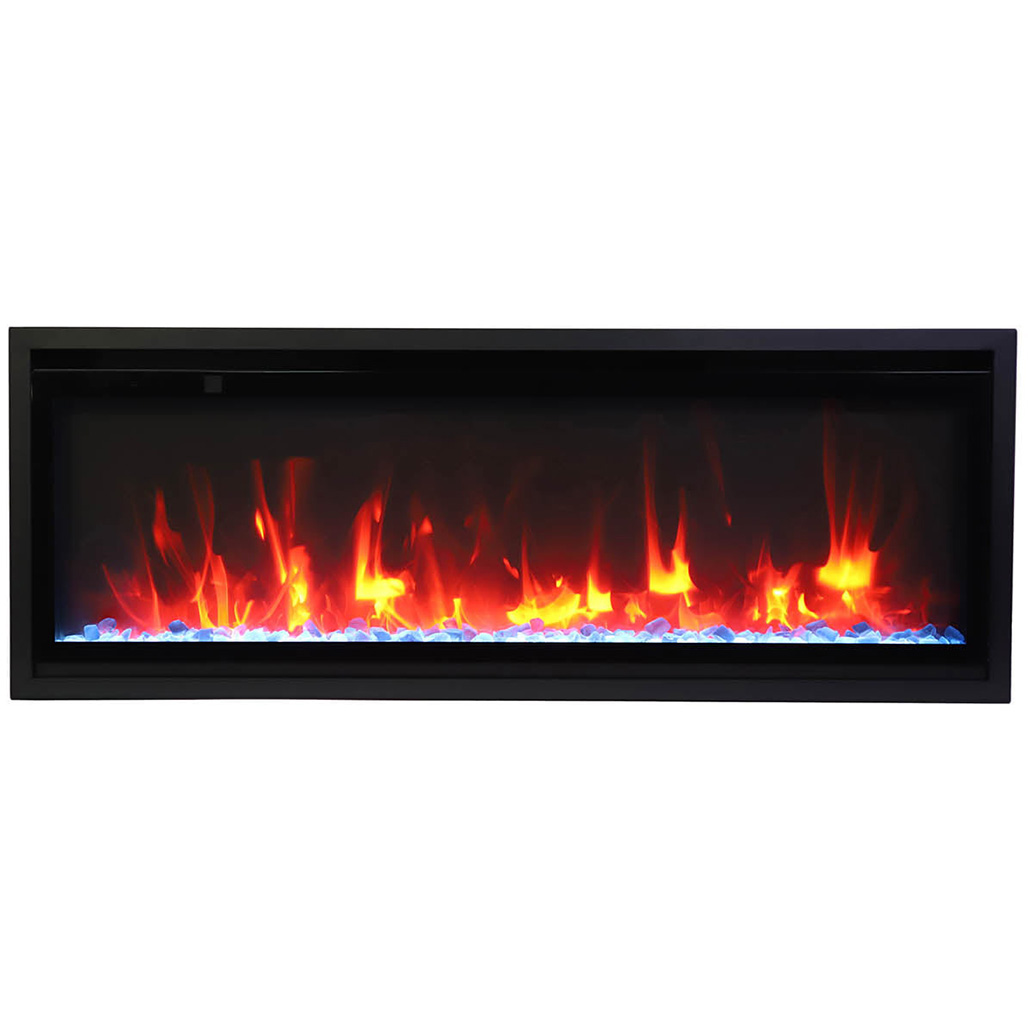 Amantii Symmetry Xtra Slim Smart Electric Fireplace | Choose from 10 colors of ember lighting, 1 setting to rotate colors