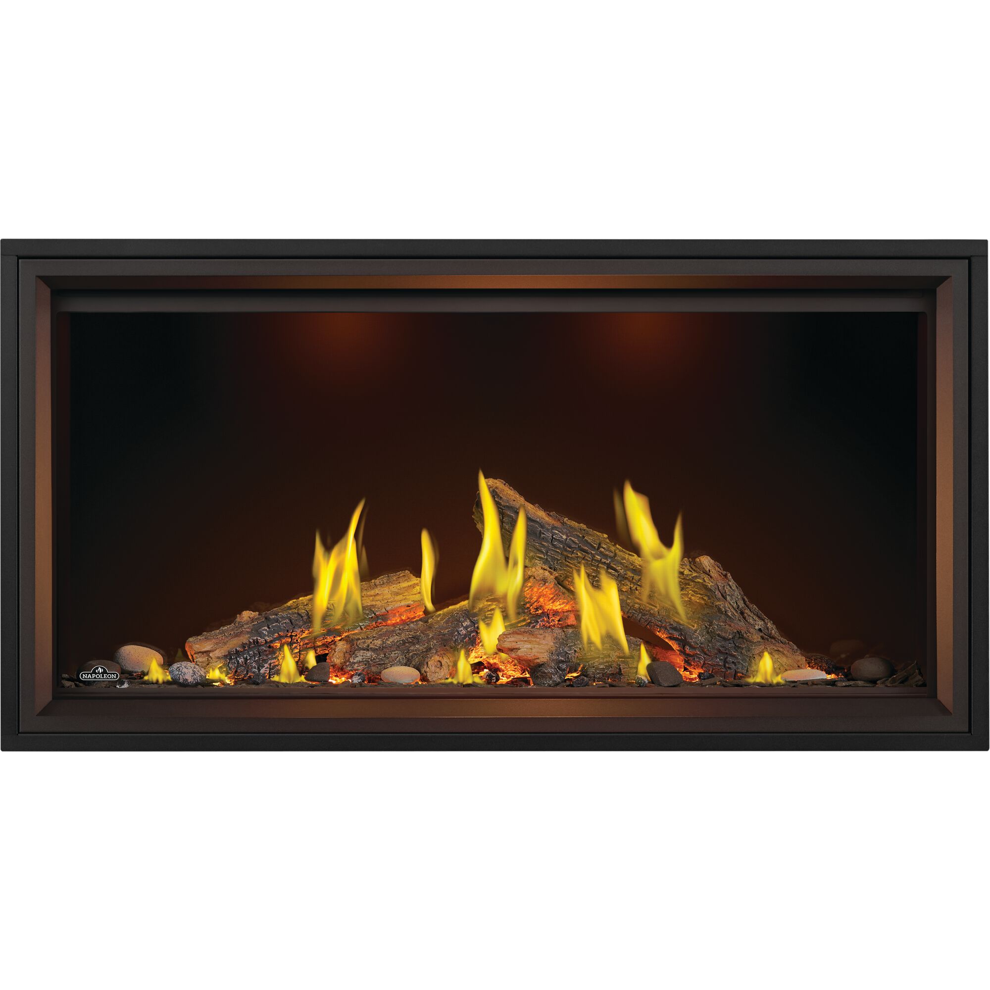 Napoleon 50" Tall Linear Vector Single Sided Direct Vent Gas Fireplace | Black Premium Safety Barrier