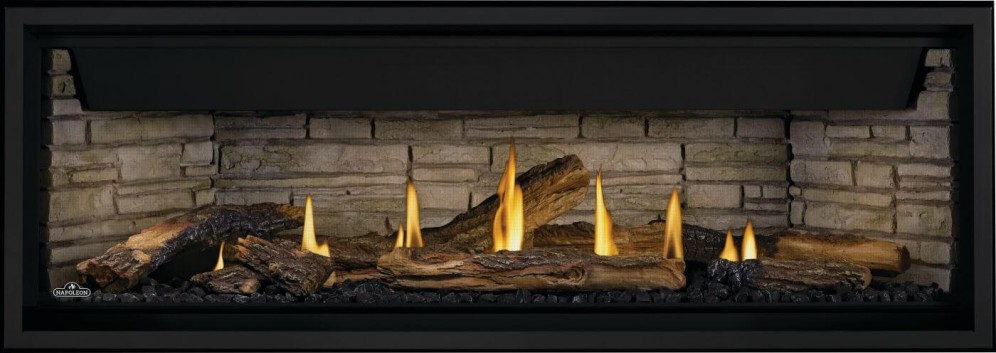 Napoleon 56" Ascent Linear Premium Series Direct Vent Gas Fireplace - Choice of optional log kits - Driftwood, Birch or Oak to complete the look