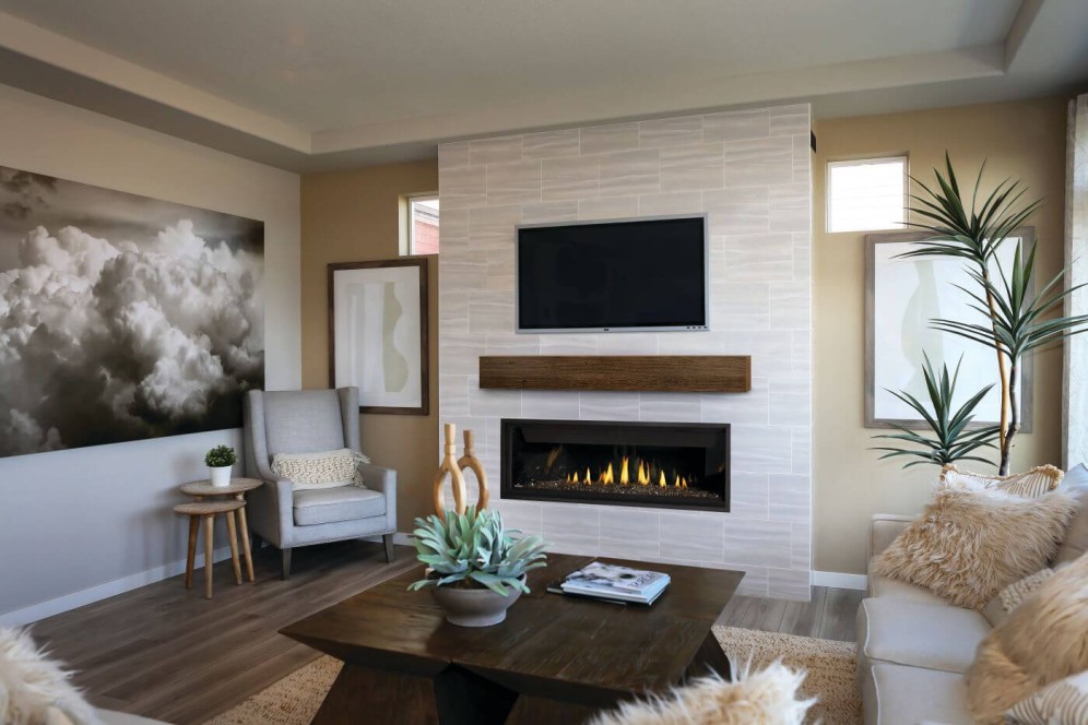 Napoleon 56" Ascent Linear Premium Series Direct Vent Gas Fireplace - Optional premium black surround available