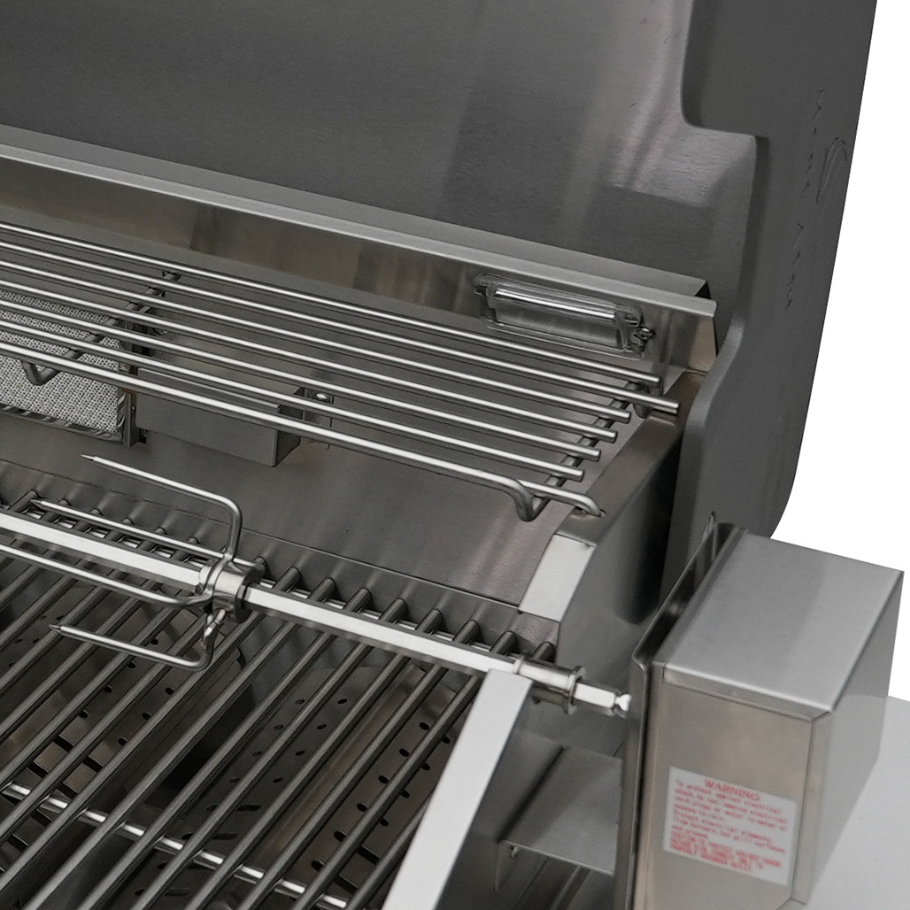 Mont Alpi 805 Deluxe Island Complete Outdoor Kitchen Gas Grill Island | Rotisserie kit with electric motor