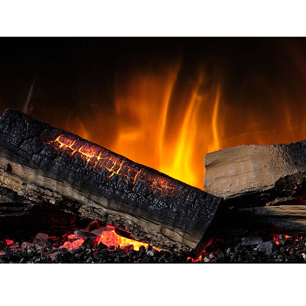 European Home Slim Line 750S Electric Fireplace | Fully animated and illuminated LED log effects