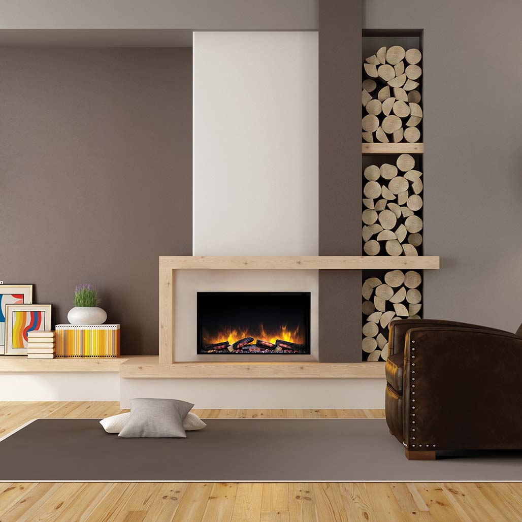 European Home Slim Line 750S Electric Fireplace | Ultra-High-Definition (UHD) non-reflective front