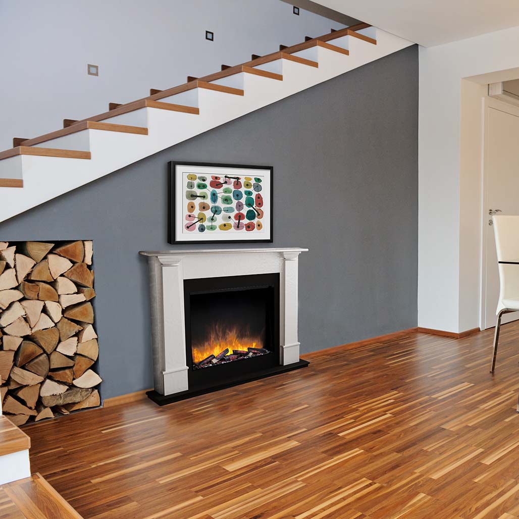 European Home 30" Europa Suite Electric Fireplace | Ultra Black 3-dimensional realism