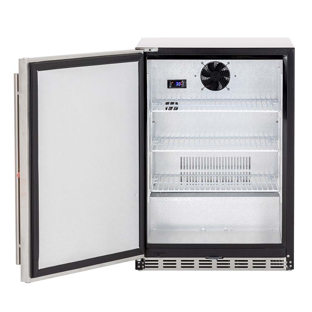 TrueFlame 24" Deluxe Outdoor Rated Refrigerator with Stainless Steel Door | Rear Venting