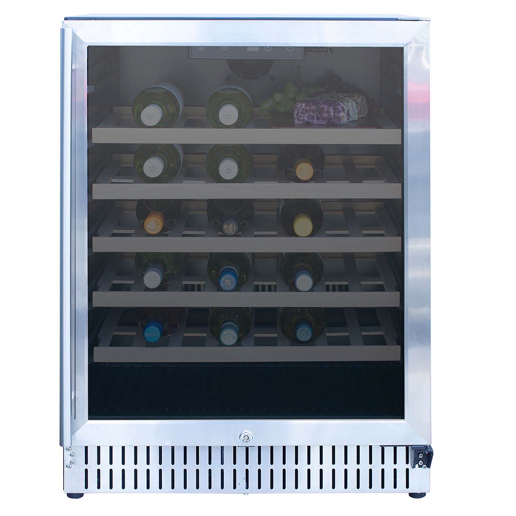 TrueFlame 24" Outdoor Rated Wine Cooler - Single Zone | UL Rated for Outdoor Use