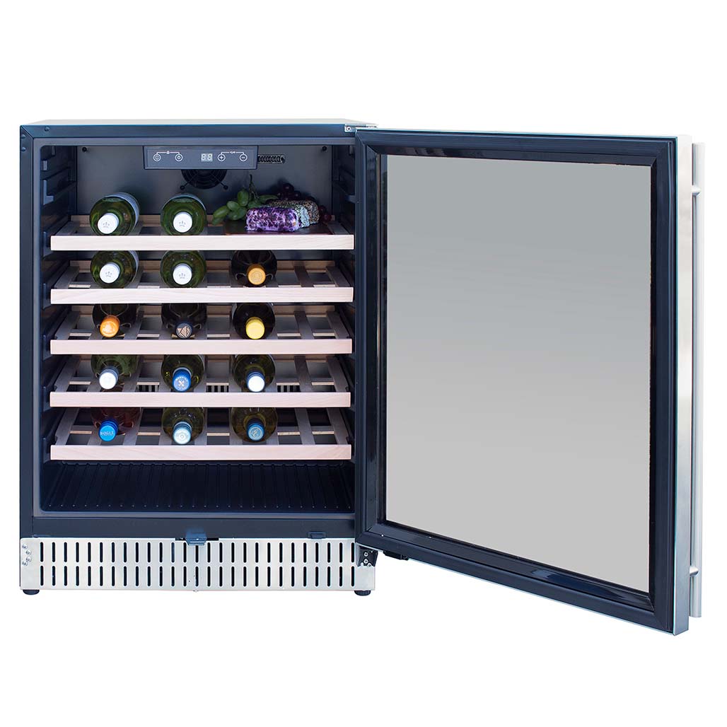 TrueFlame 24" Outdoor Rated Wine Cooler - Single Zone | Commercial & Residential Compliant