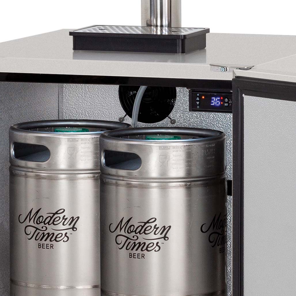 TrueFlame 24" 6.6c Deluxe Outdoor Kegerator - Two Tap | 32° - 50° Temperature Range