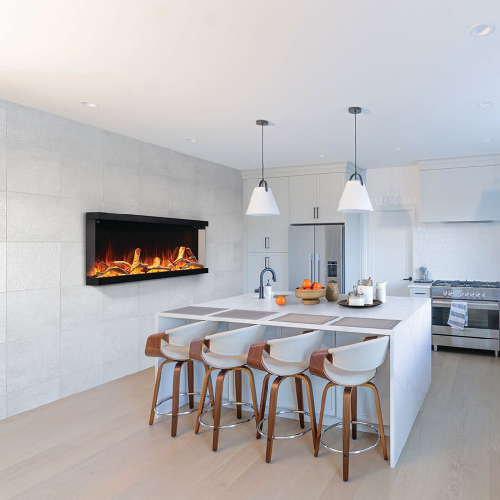 Napoleon 74" Astound FlexMount Electric Fireplace | Wall mounted or partially recessed (3-sided) or fully recessed (1-sided, 2-sided or 3-sided)