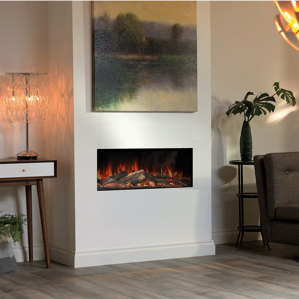 Ortal Evonic's 40" E-Lectra Linear Electric Fireplace | 11 flame effects to choose from