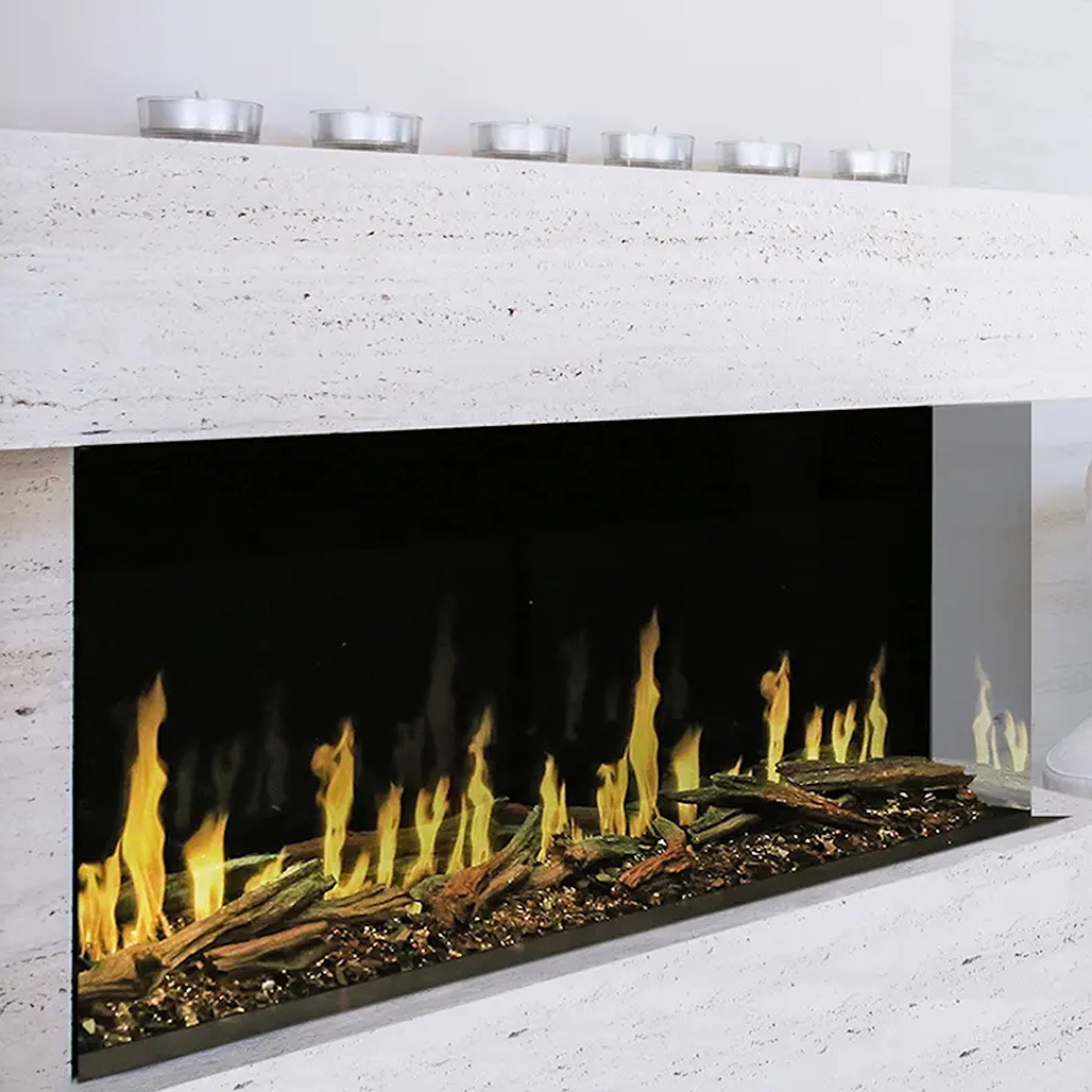 Modern Flames Orion Multi Series 60" Built-In Electric Fireplace | Wall Mount Installs Only 1 ½” From the Wall