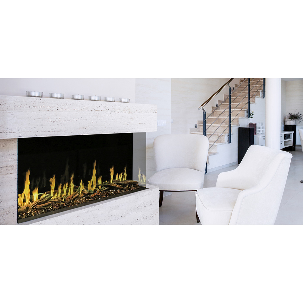 Modern Flames Orion Multi Series 60" Built-In Electric Fireplace | Install as Front View, Left Corner, Right Corner, Bay