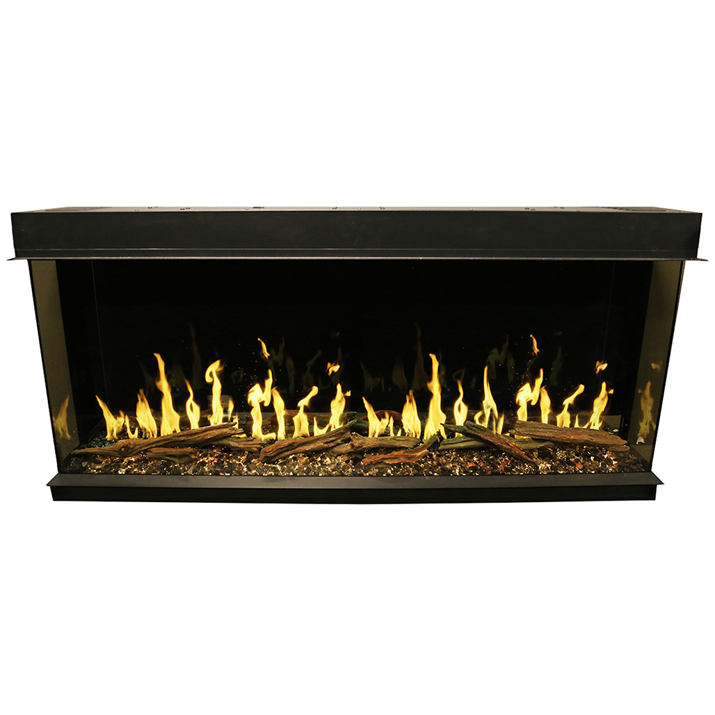 Modern Flames Orion Multi Series 100" Built-In Electric Fireplace | Western Driftwood Log Set