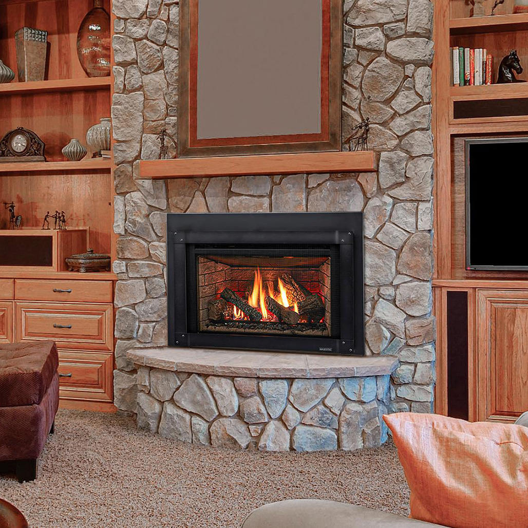 Majestic Trilliant 35" Direct Vent Gas Insert | You can have a Trilliant gas fireplace insert installed in as little as a day, then turn on instant warmth while boosting efficiency from 15% (with wood) to over 70%.