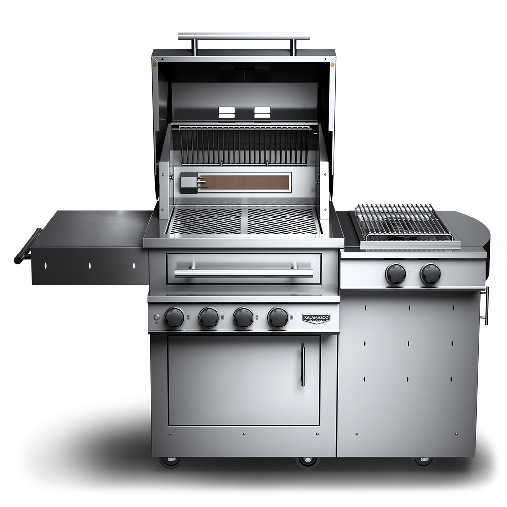 ◆あご当て Cozina型 HillClamp Ebony 4/4 Kalamazoo K500 Freestanding Hybrid Fire Grill with Side