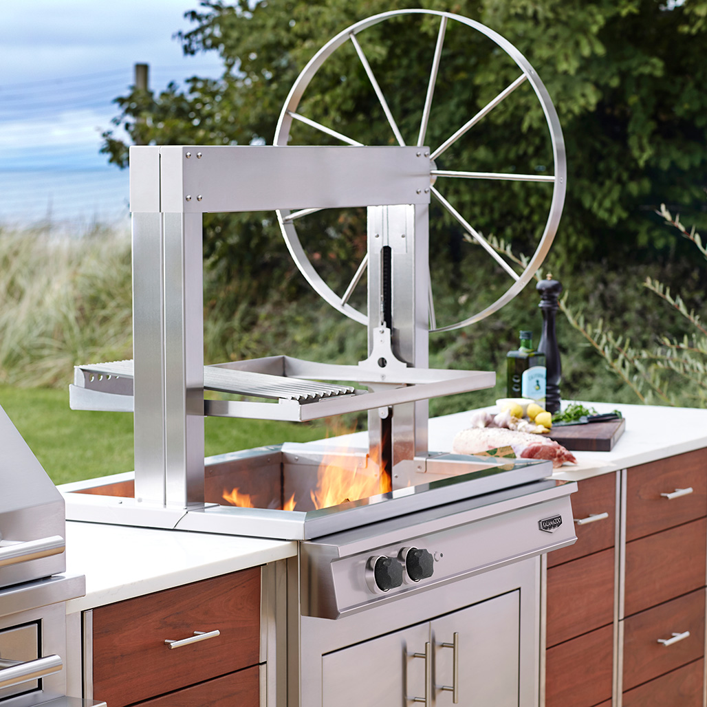 Kalamazoo K750 Gaucho Built-In Wood-Fired Grill | Two high-powered gas burners, 24,000 BTUs each, quickly light a wood or charcoal fire
