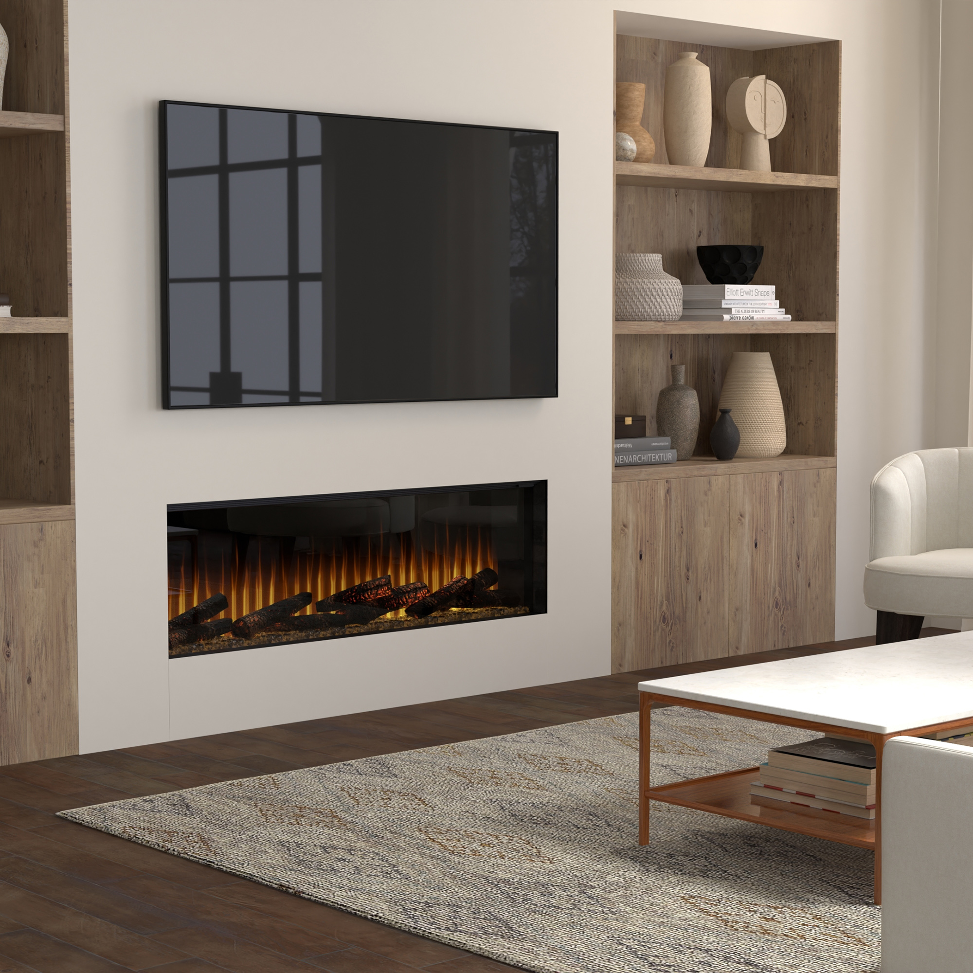 Dimplex Ignite Ultra 60" Linear Electric Fireplace | Freedom to fit your vision with five installation choices: front-facing, left- corner, right-corner, bay, or create a sleek modular unit