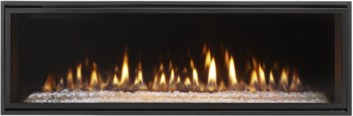 Heat N Glo 72" Mezzo Direct Vent Linear Fireplace | Features one of the cleanest designs in the industry, punctuated by end-to-end ribbon flames
