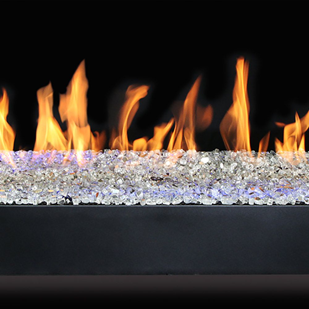 Grand Canyon Bedrock Series Vented Contemporary Burner with GlowFire Logs | Media: ½” Reflective Glass is required and NOT included