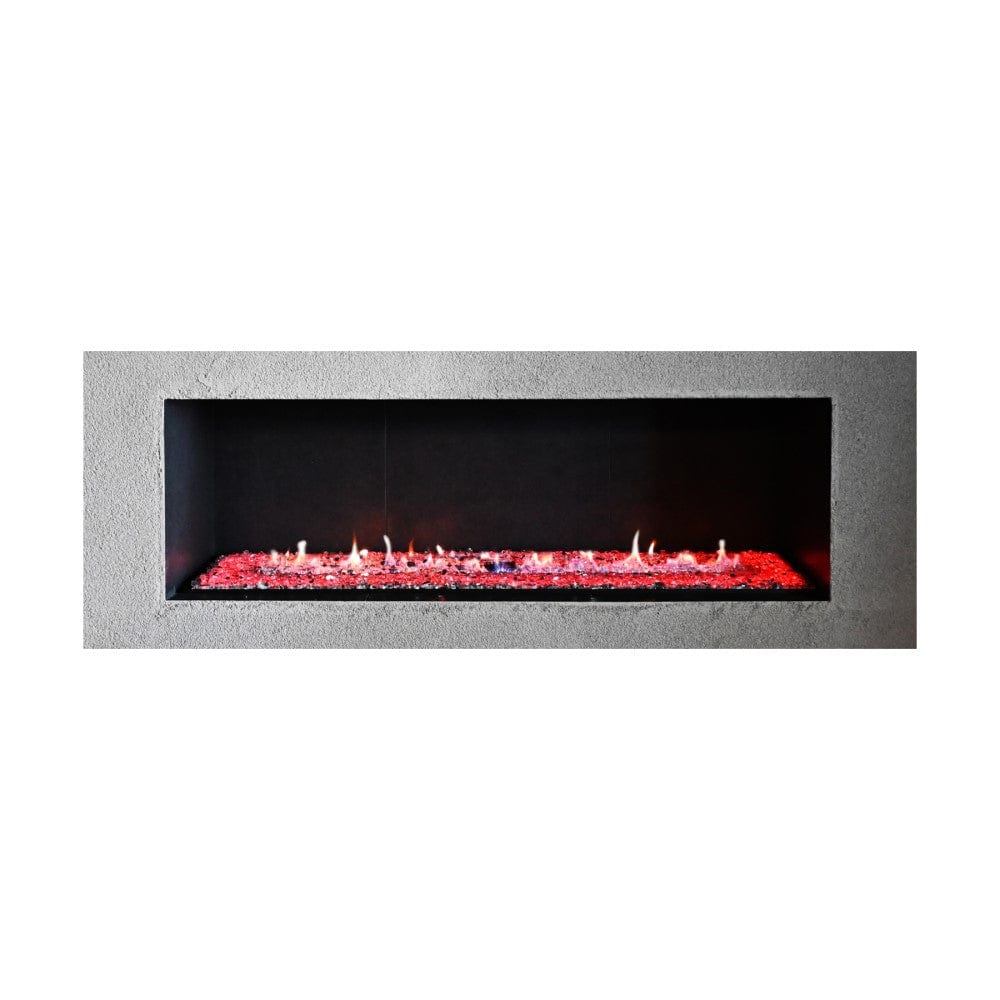 Grand Canyon Bedrock II Series Ventless Contemporary Burner and Case | Install in Masonry Trough or Open Face Wood Burning Fireplaces or Certified Ventless Fireplace