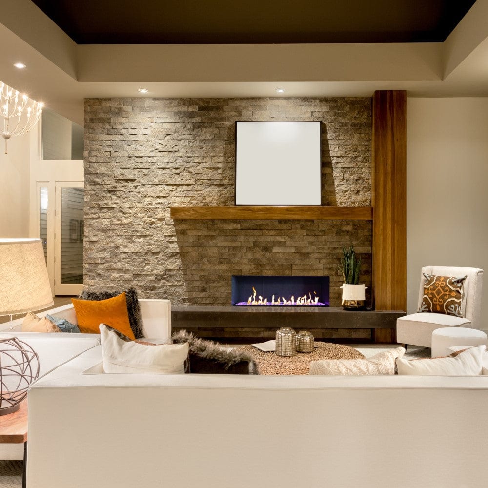 Grand Canyon Bedrock II Series Ventless Contemporary Burner and Case | Duly List for Vented and Ventless Installations