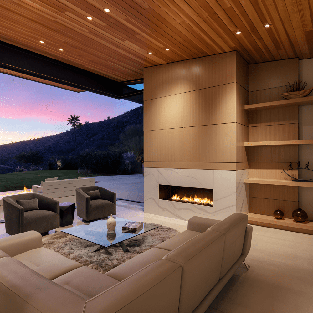 Grand Canyon Bedrock II Series Ventless Contemporary Burner and Case | Integrated LED Lights w/App Controls