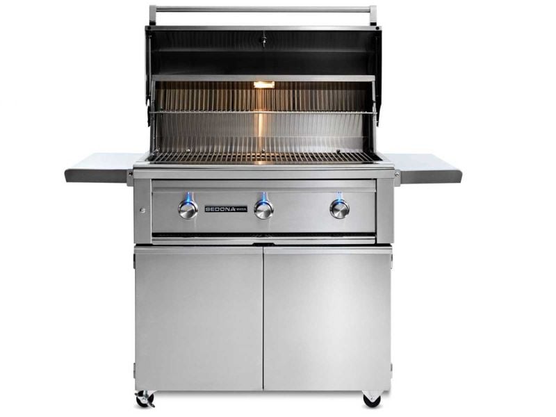 Sedona by Lynx 42" Freestanding Grill | Smooth opening—fluid rotation handle