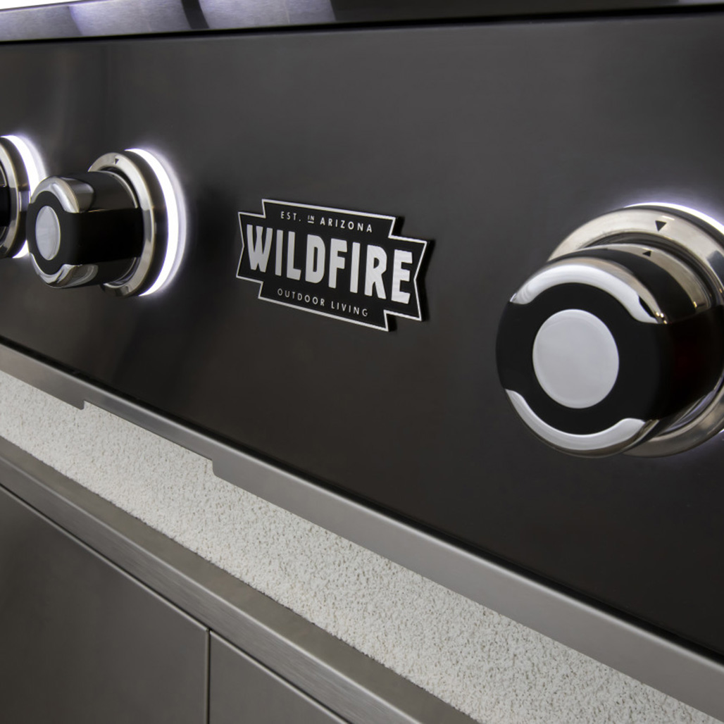 Wildfire Ranch Pro 42" Freestanding Black Stainless Steel Gas Grill | LED Lite Control Knobs