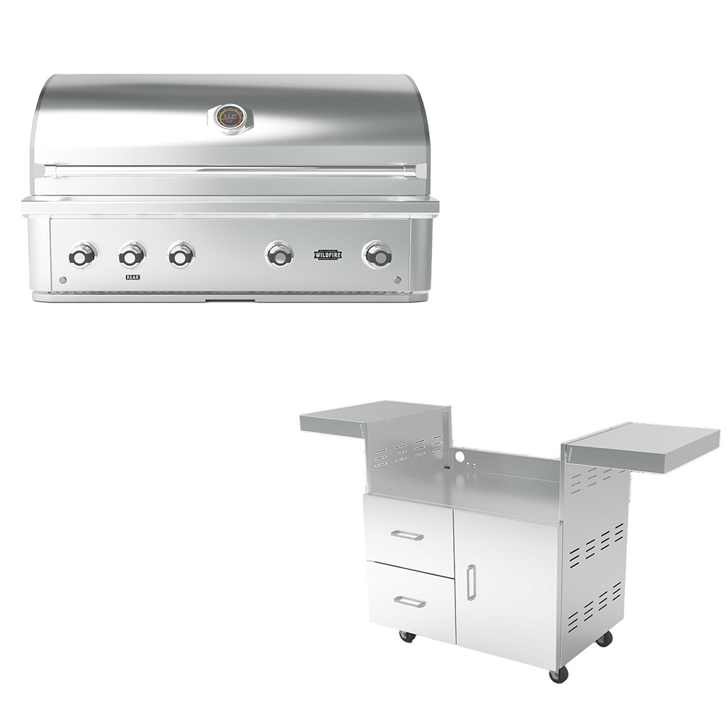 Wildfire Ranch Pro 42" Freestanding Gas Grill | Grill carts are easily reposition grilling station to any location
