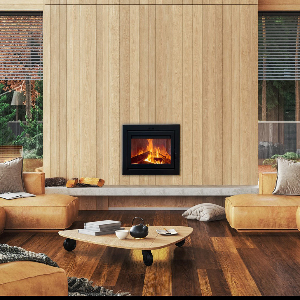 Supreme Astra 18 Clean Face Zero-Clearance Wood Burning Fireplace | Chimney sweeping cap