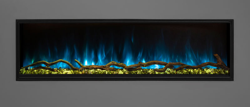 Modern Flames 68" Landscape Pro Slim Built In Electric Fireplace - Flame, Ember Bed & Down lighting