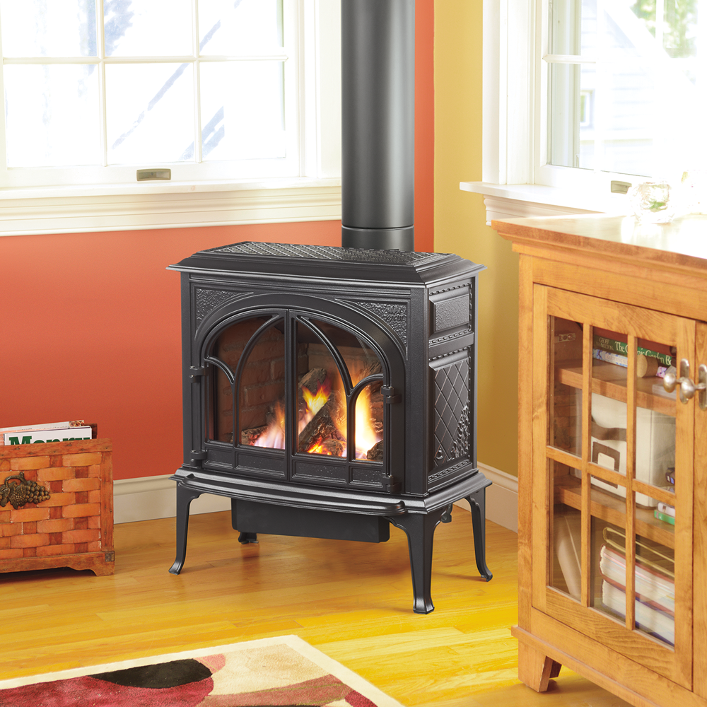 Jotul GF400 BV Sebago Gas Stove | Approved for open/closed door fire viewing with Safety Screen Barrier
