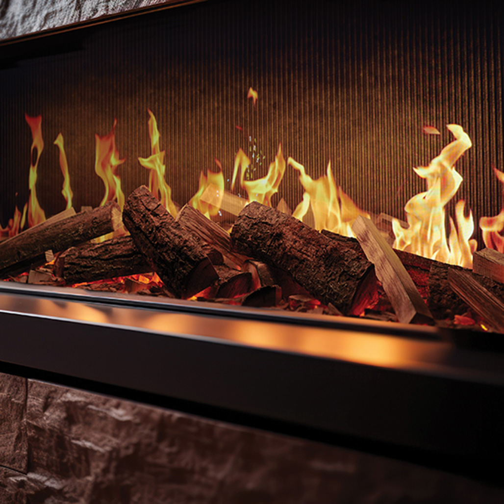 European Home TrueFlame 60" LCD Linear Electric Fireplace | State-of-the- art live-action videography, the TrueFlame 150 3DX brings you lifelike visuals that replicate the charm of a real fire