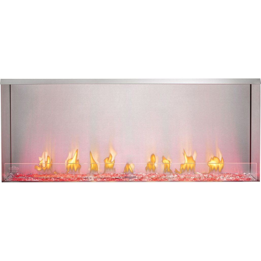 Napoleon Galaxy 50" See Through Outdoor Gas Fireplace | Zero Clearance liner and construction allows combustible framing material use