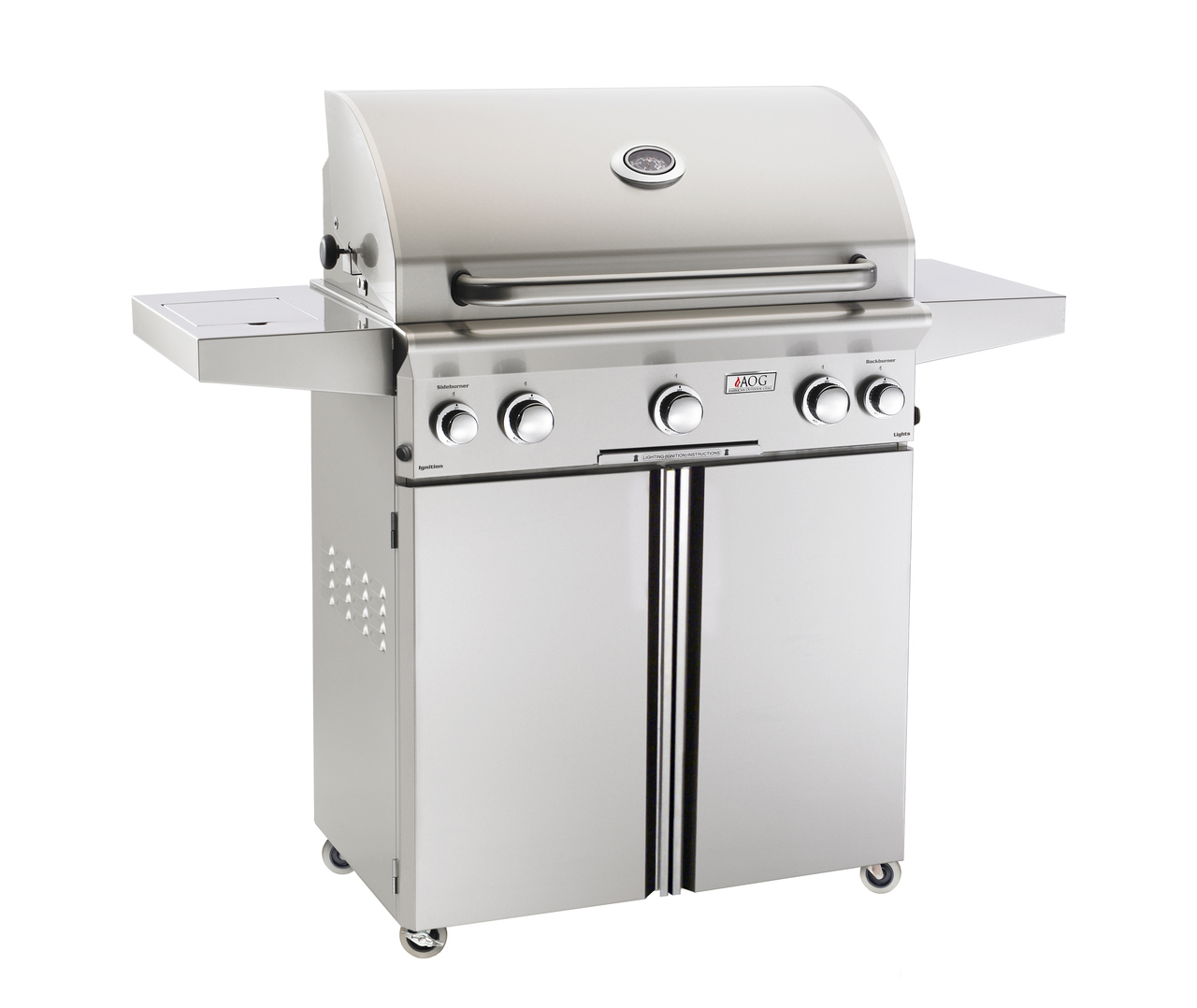 American Outdoor Grill 30" L- Series Portable Gas Grill | Button-activated interior halogen lighting is perfect for night grilling