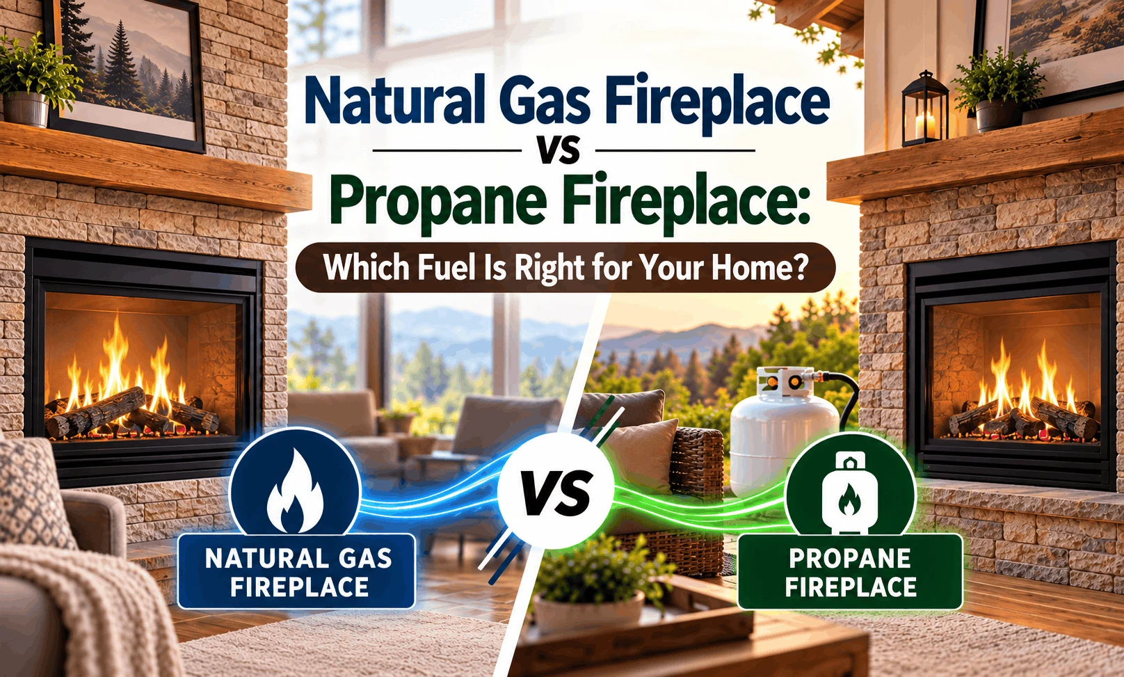 Natural Gas Fireplace vs Propane Fireplace: Which Fuel Is Right for Your Home?