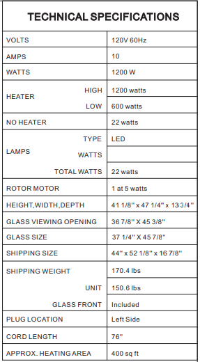 Amantii Traditional Series Electric Fireplace - TRD-48 specifications