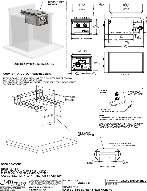 Alfresco™ Built-In Sear Zone Side Burner - New England Grill and Hearth