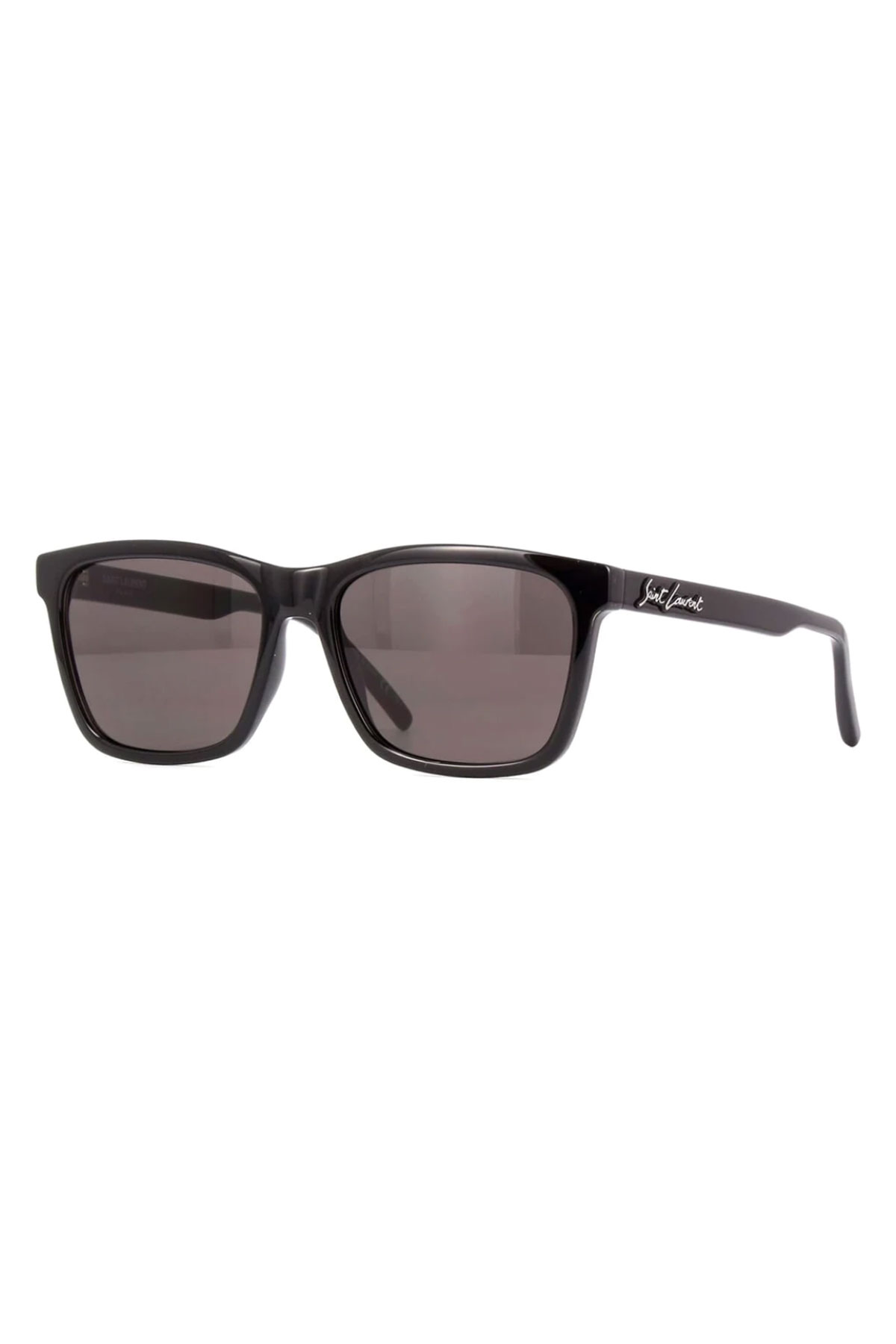 Rectangular frame sunglasses in shiny transparent injection