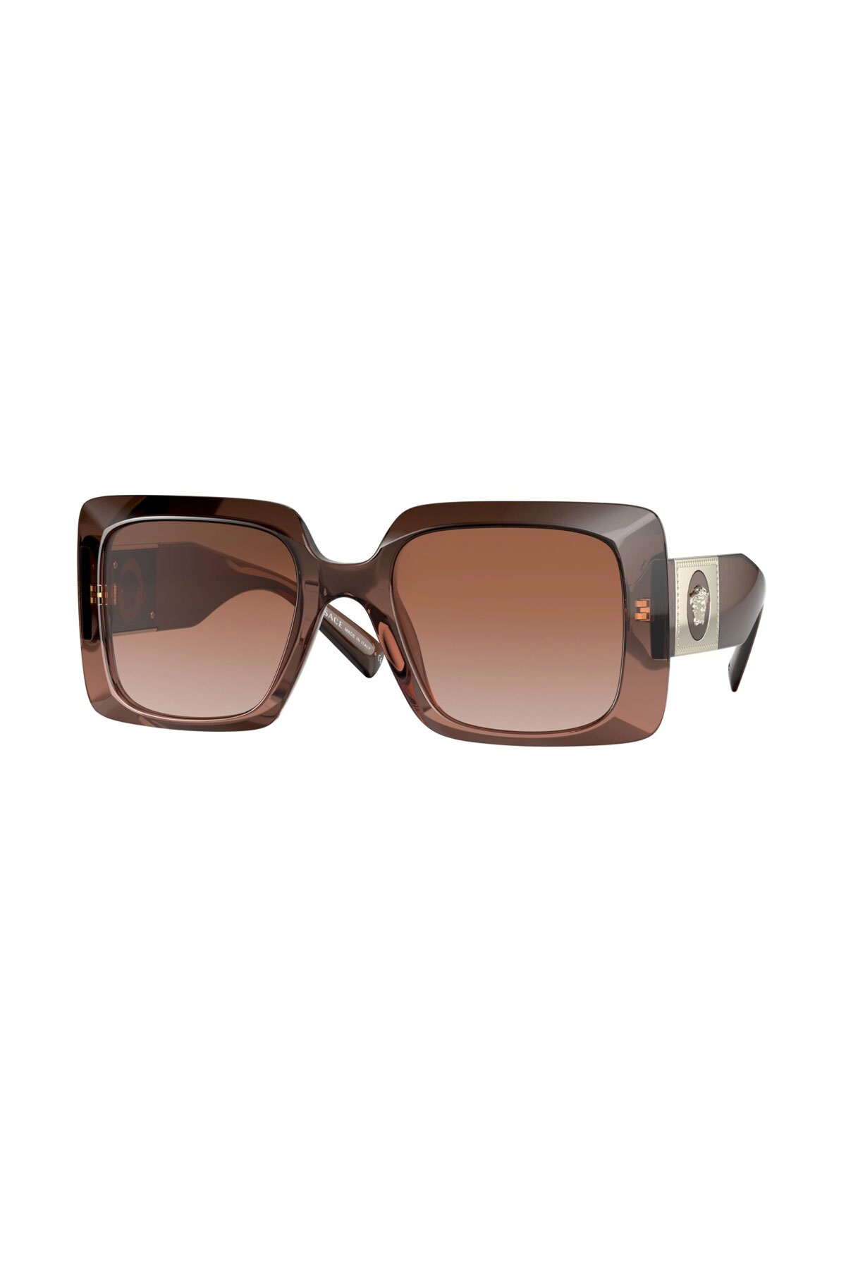 サングラス VERSACE Woman Sunglasses Brown 0VE4405 108/73 Versace 0VE4405 108/73 Havana/ Dark brown Wide Rectangle