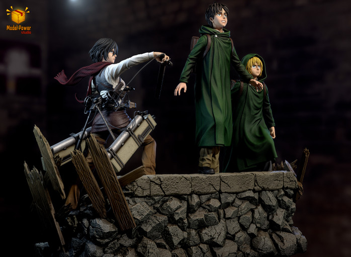 【IN-STOCK】Model Power Studio Basement Group Eren & Armin & Mikasa 