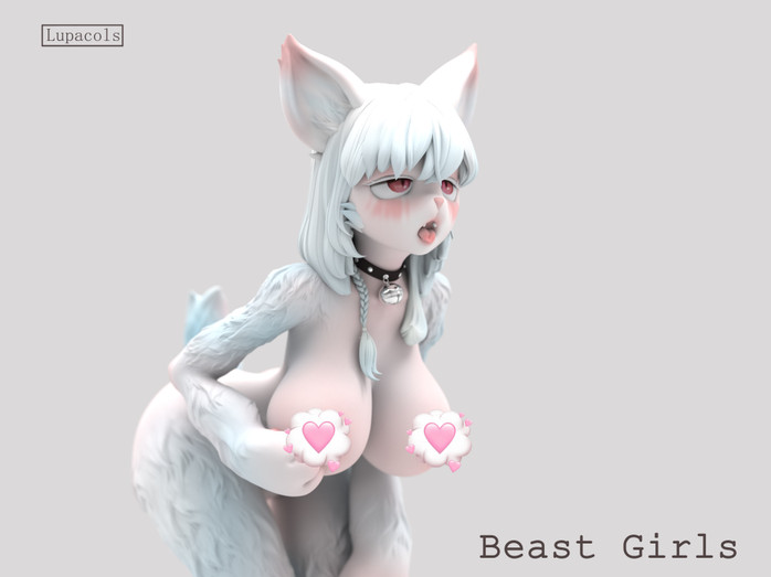 【PRE-ORDER】Lupacols Studio Furry Kemono Musume Pink × White Kemono Musume Licensed