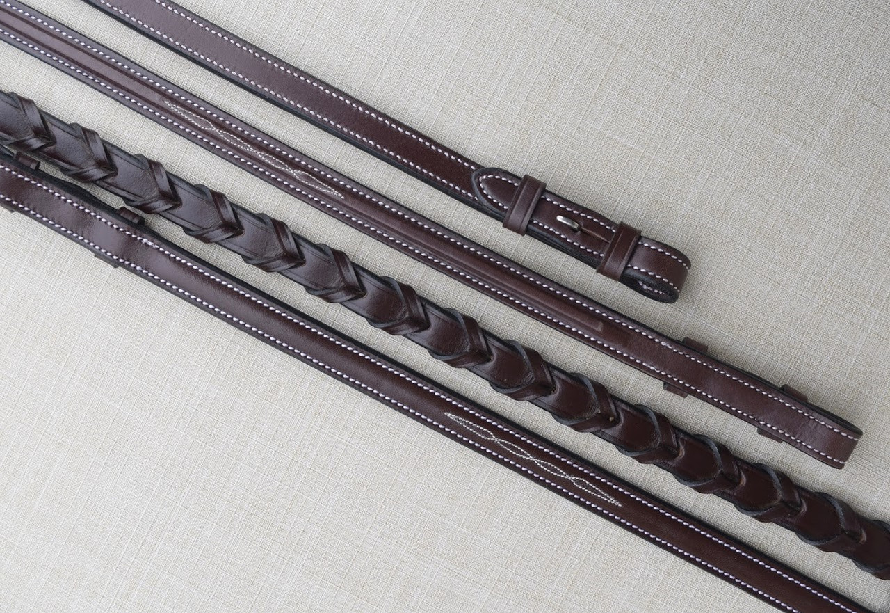 KL Select Red Barn Fancy Stitched Laced Reins