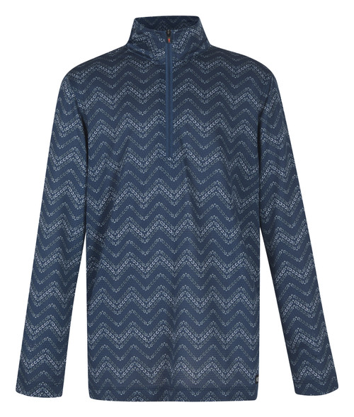 Kerrits Kids Easy Stride Ice Fil Long Sleeve Print - Admiral Hoofprint Chevron