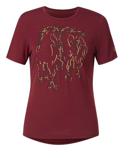 Kerrits Dancing Horses Tee - Sangria