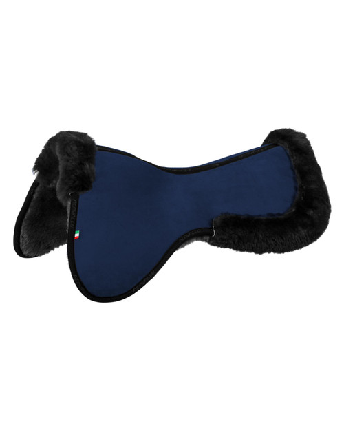 Acavallo Close Contact Memory Foam Full Sheepskin Half Pad - Blue/Black